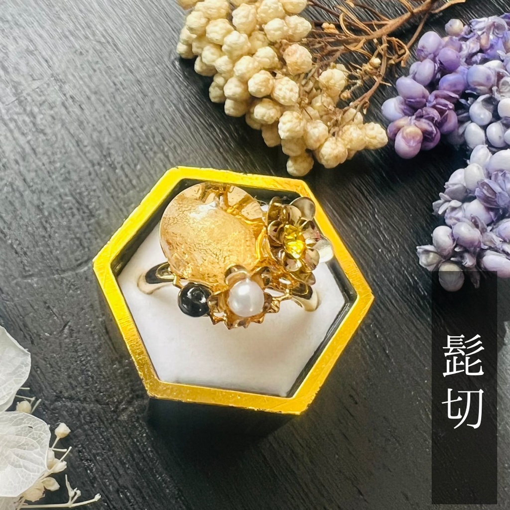 【源氏イメージ】ベネチアンガラスの和風リング