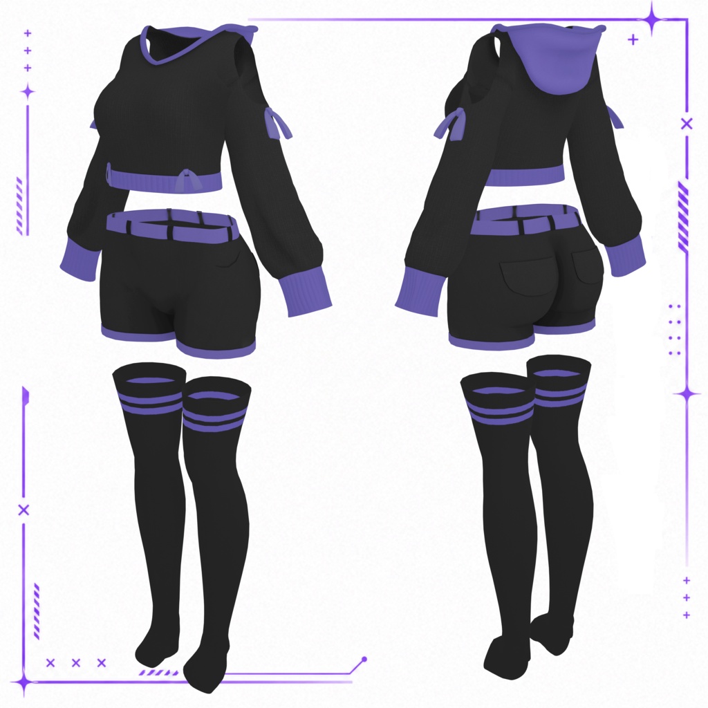 【Airi対応】Crop Hoodie 【VRChat衣装】