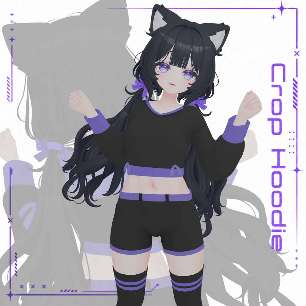 【Airi対応】Crop Hoodie 【VRChat衣装】