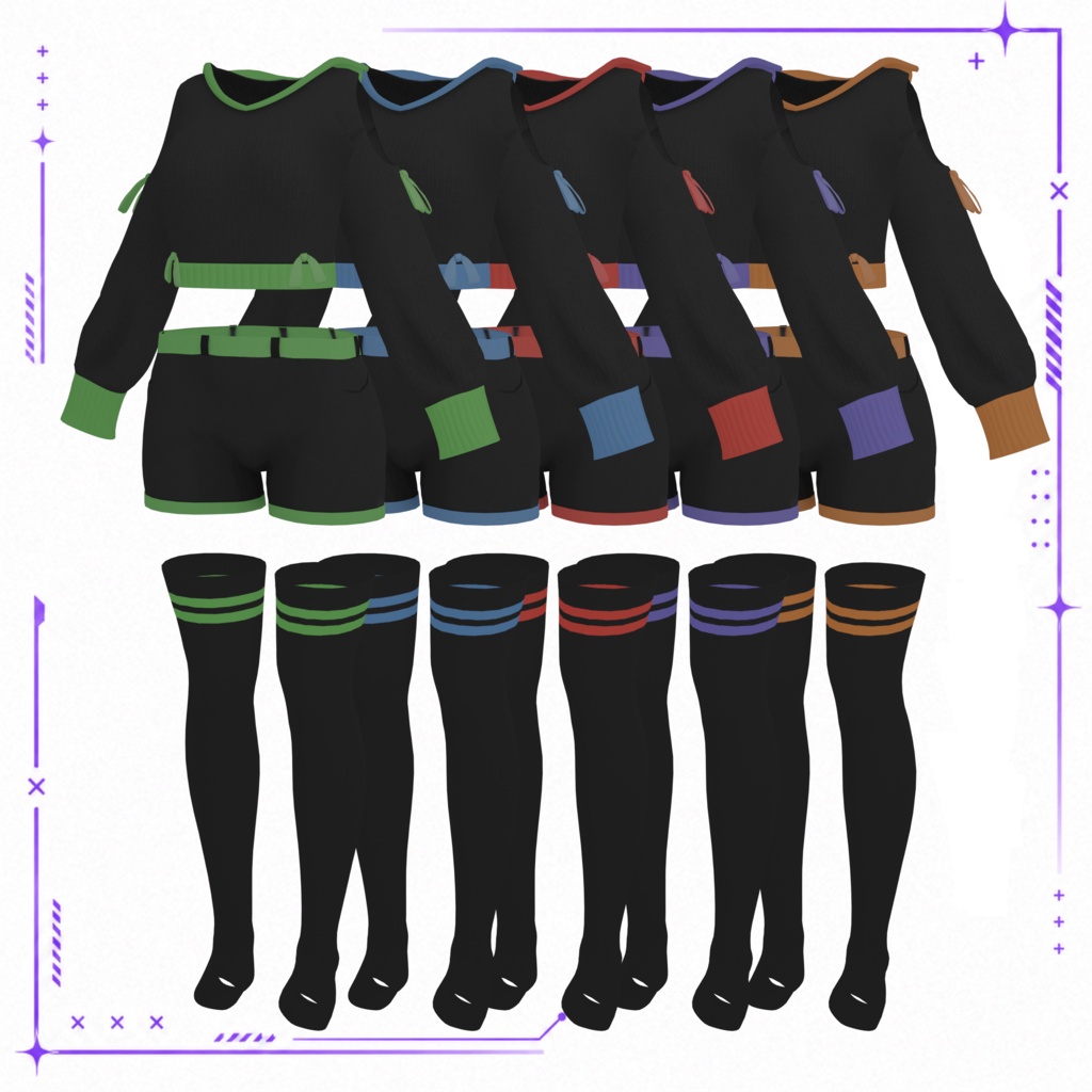 【Airi対応】Crop Hoodie 【VRChat衣装】