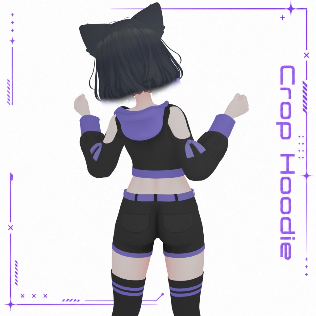 【Airi対応】Crop Hoodie 【VRChat衣装】