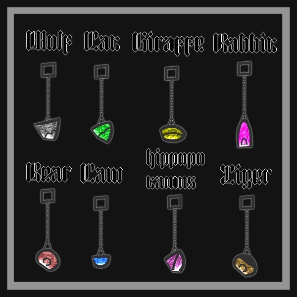 【VRChat想定】Animal Earrings