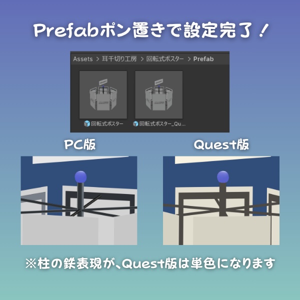【VRChat想定】回転式ポスター