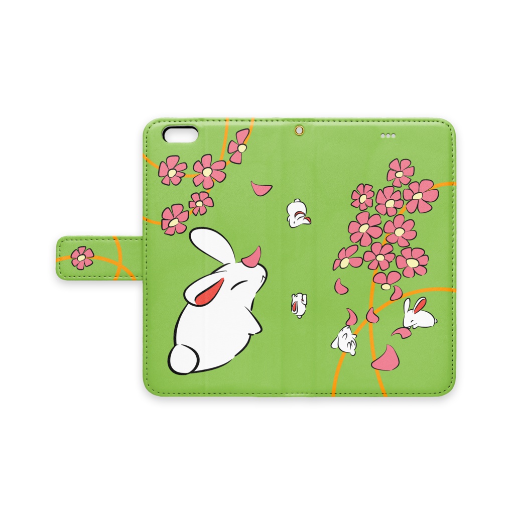 うさぎと花ひらひら