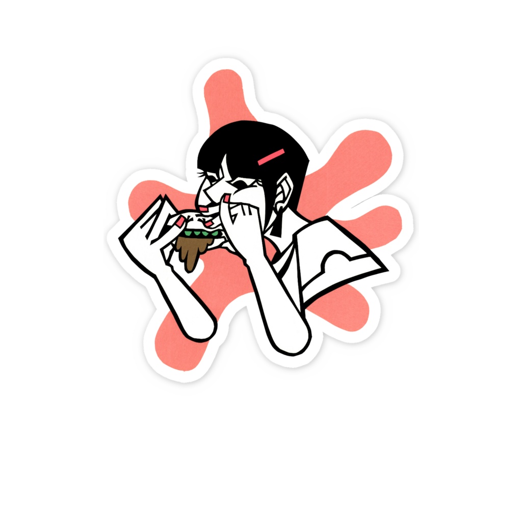 ハンバーガール スマホステッカー