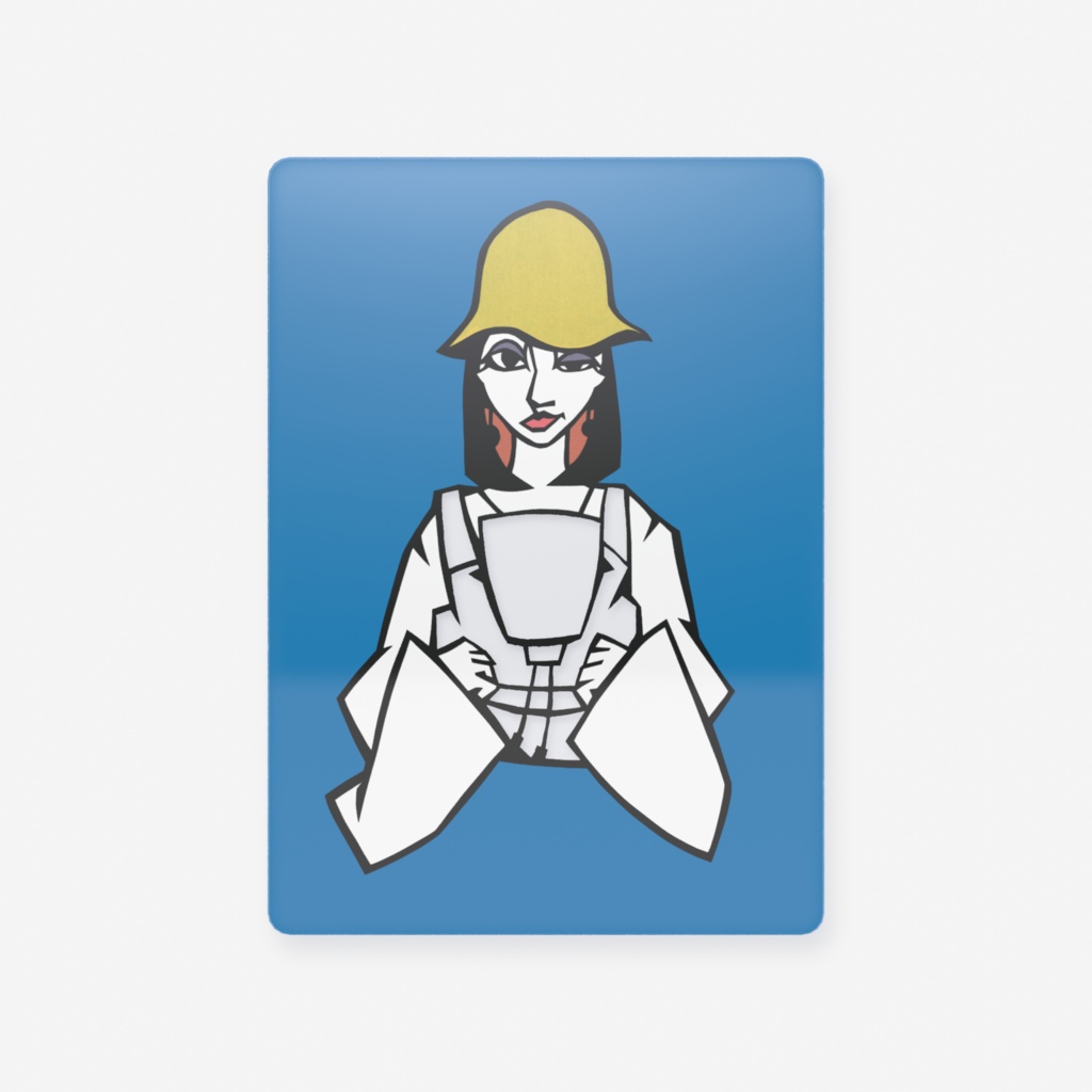 地下鉄女子　切り絵カード