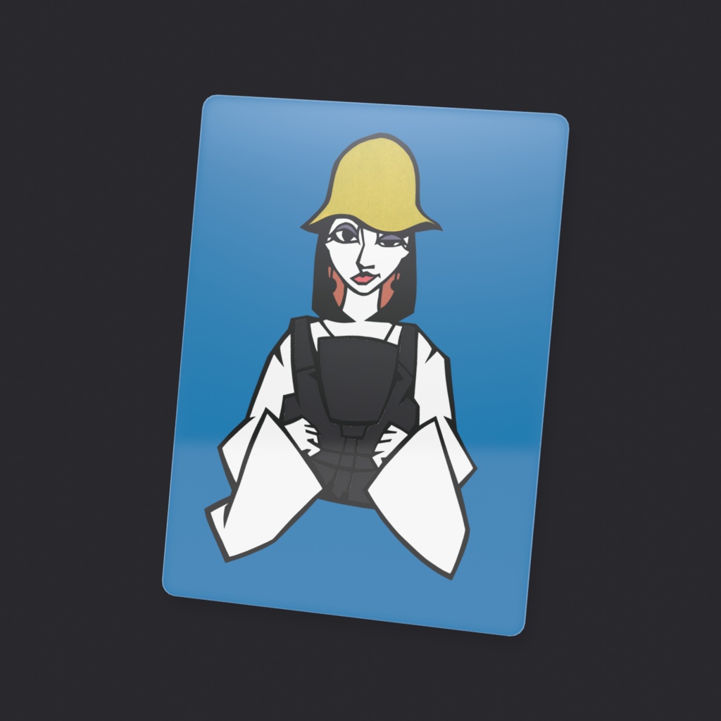 地下鉄女子 切り絵カード