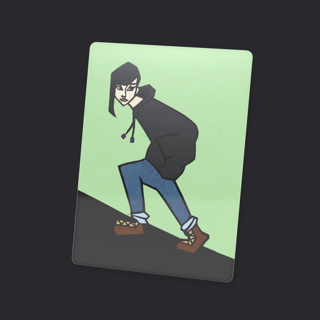 山ガール 切り絵カード