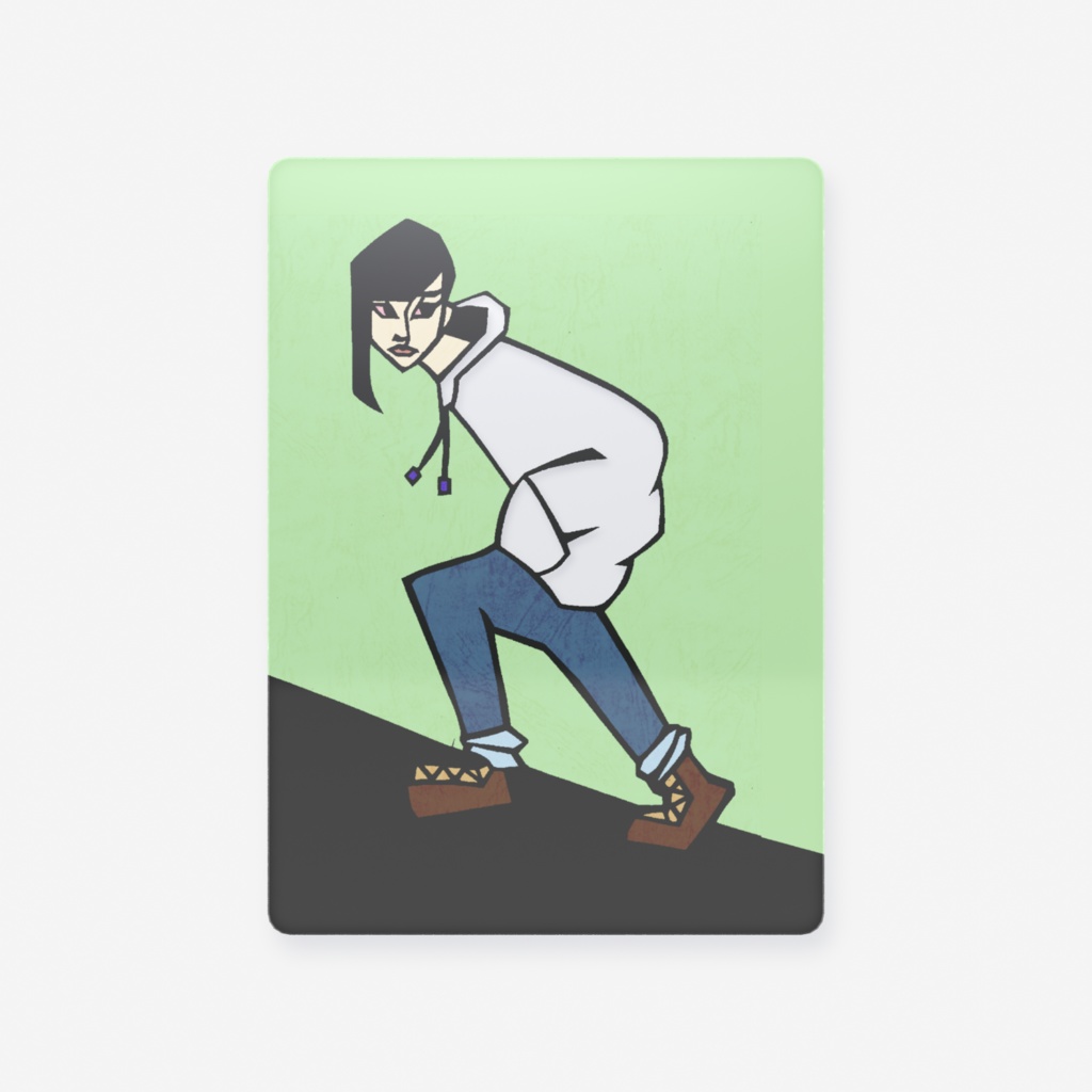 山ガール 切り絵カード