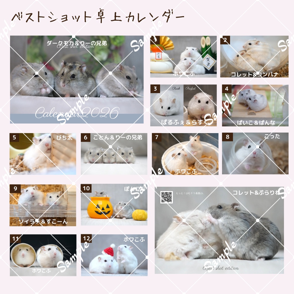 ご予約商品(~11/21迄)【2026年1月始まり】卓上カレンダー2026~ベストショット(ジャンガリアンハムスター)