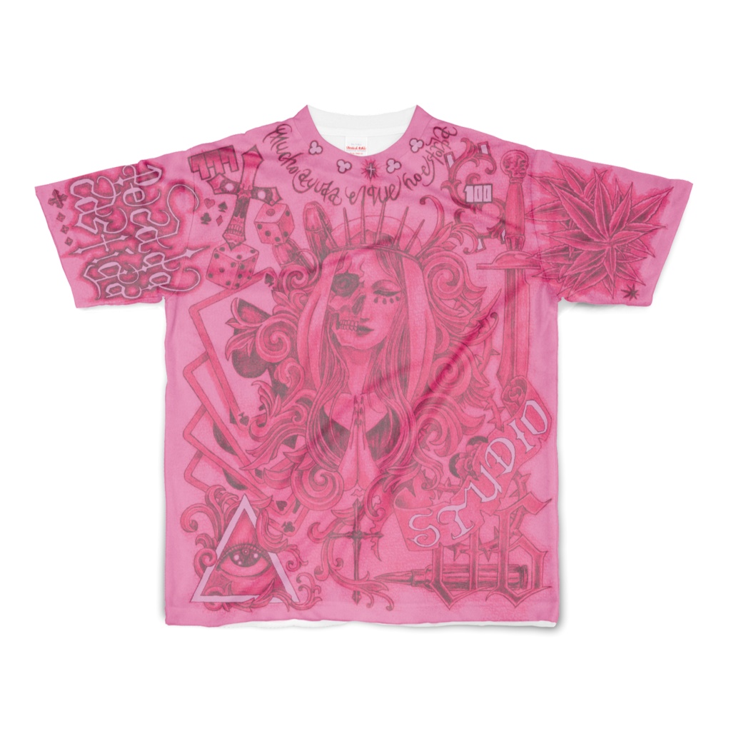 チカーノデザインフルグラフィックTシャツ