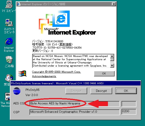 電子証明書専用ファイル暗号 PfxOnly95