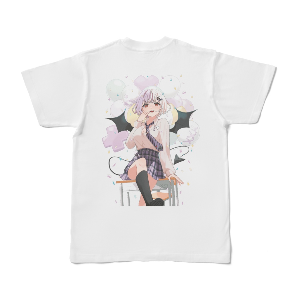 【唄夜乃よる】一周年記念_白Tシャツ_両面プリント