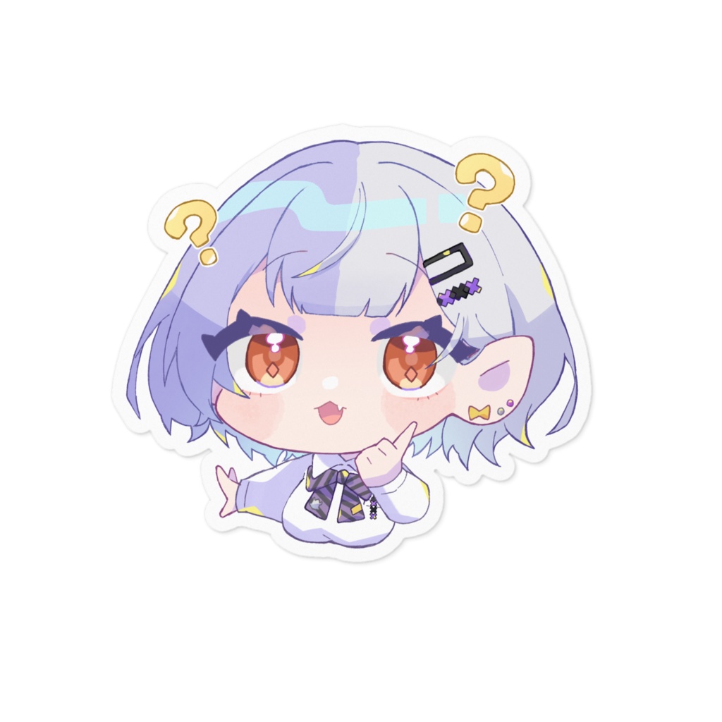 【唄夜乃よる】デフォルメステッカー5種‐100×100mm