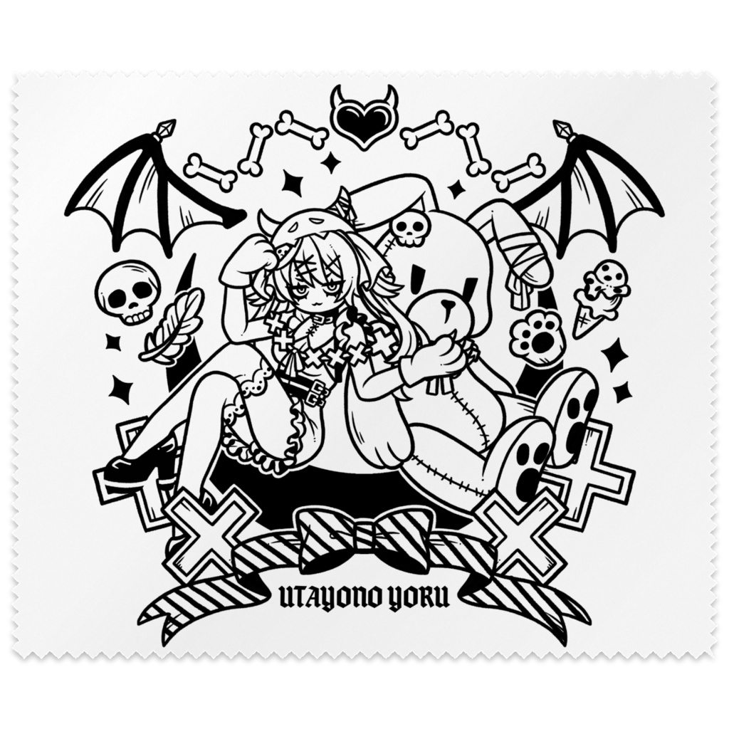 【唄夜乃よる】2周年記念グッズ_めがね拭き