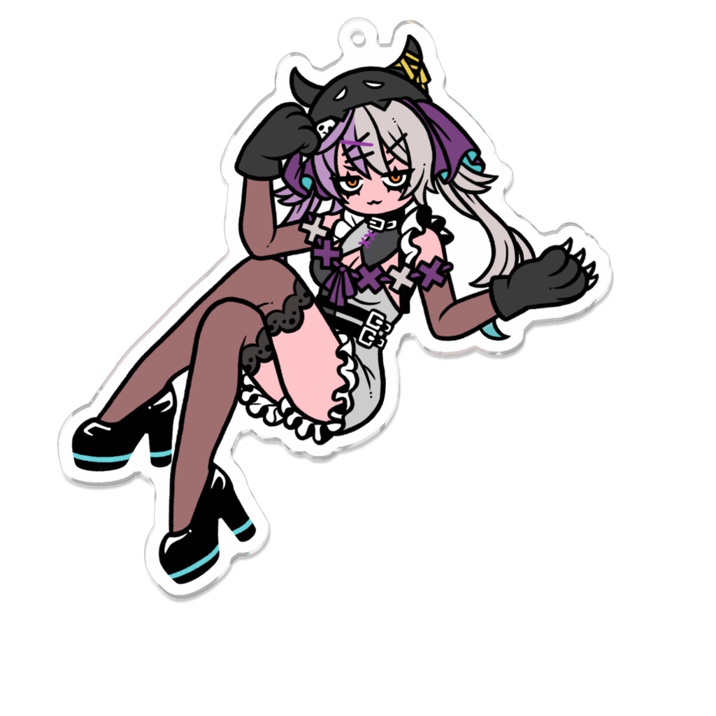 【唄夜乃よる】2周年記念グッズ_全身アクリルキーホルダー_100×100(㎜)