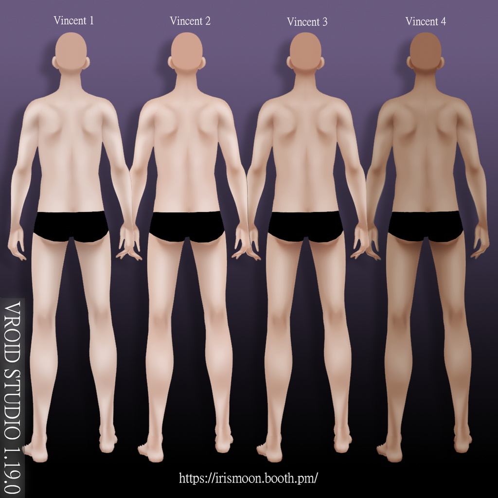 Vincent【Face + Body Skin / 顔+体の皮膚】(VRoid)