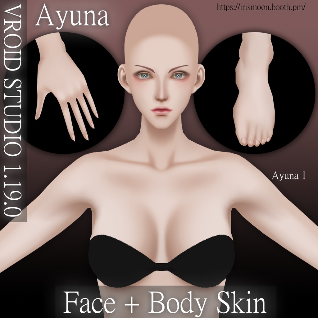 Ayuna【Face + Body Skin / 顔+体の皮膚】(VRoid)