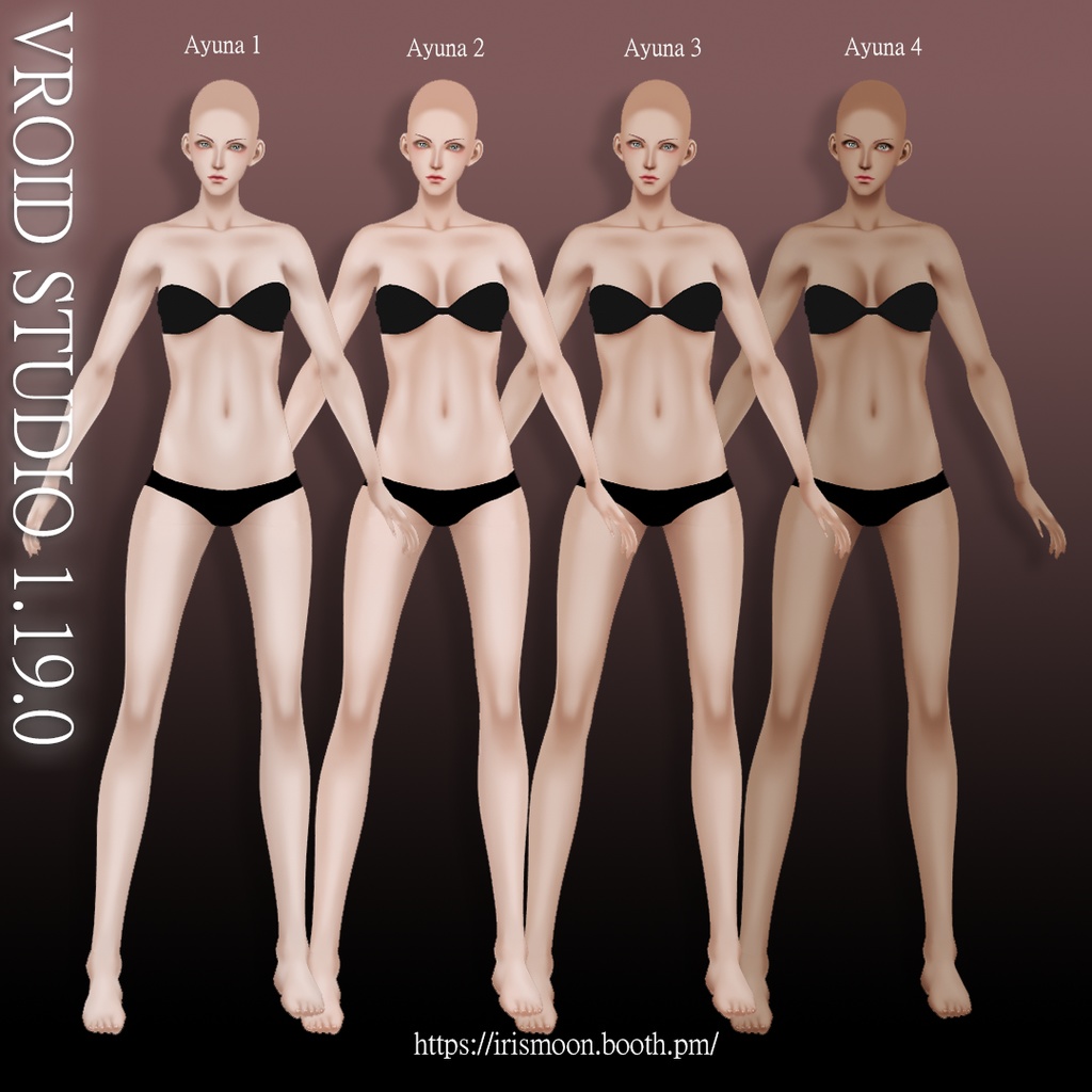 Ayuna【Face + Body Skin / 顔+体の皮膚】(VRoid)