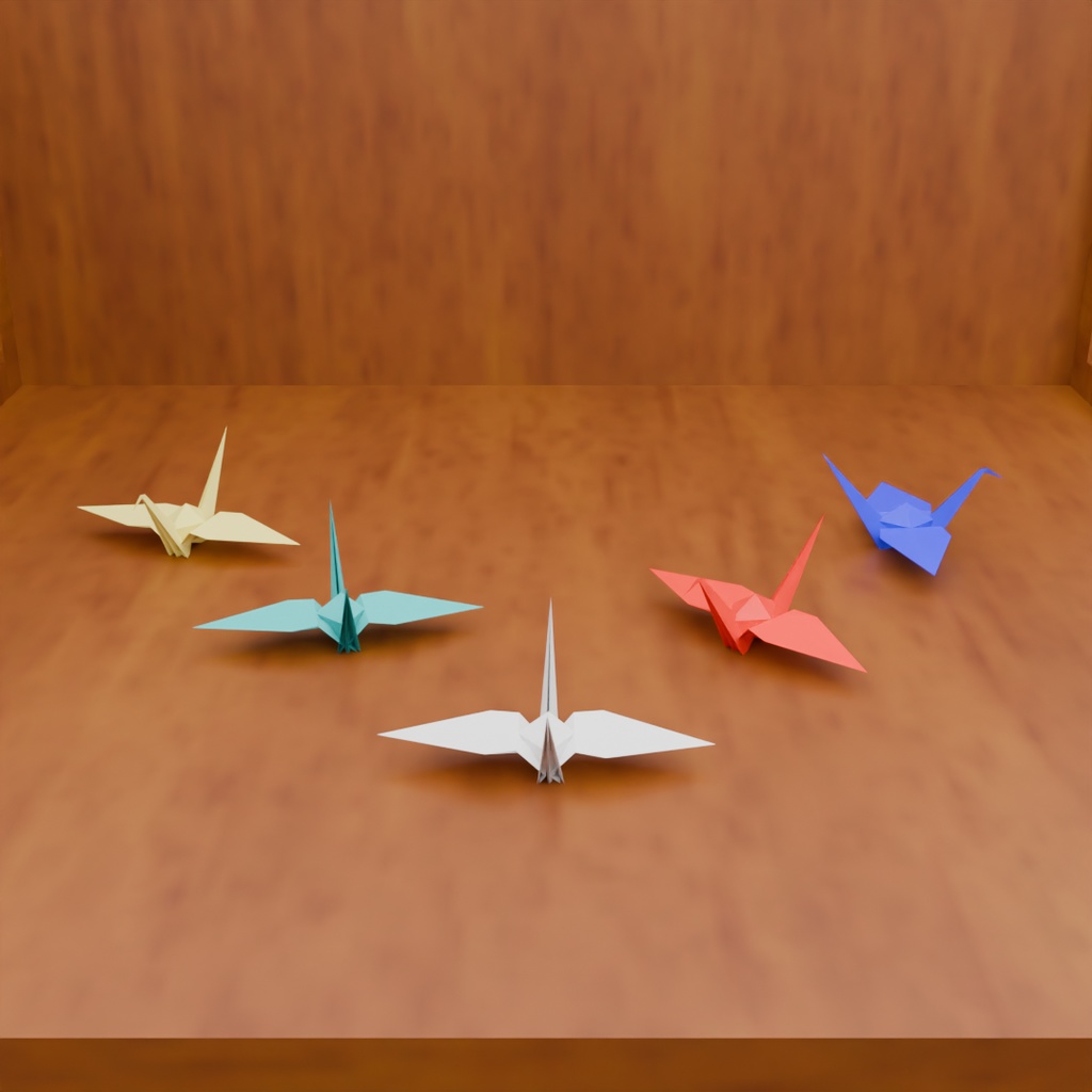 【3D素材】折り鶴 (FBX/Blender)