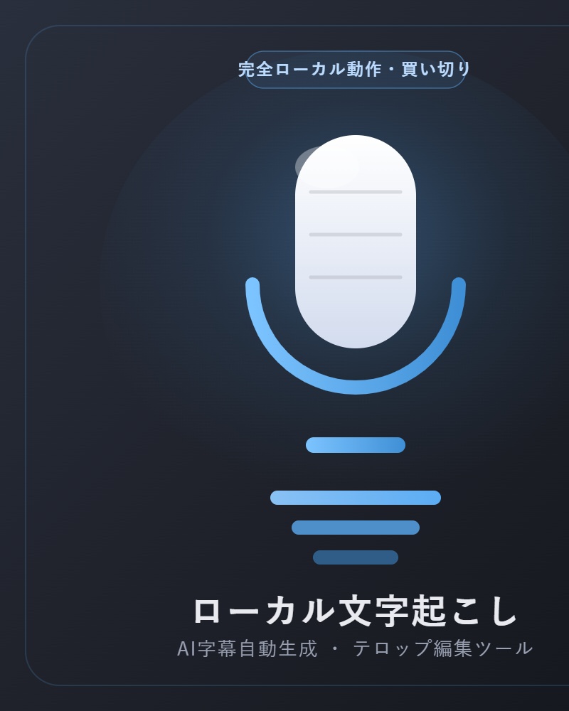 【完全ローカル・買い切り】AI字幕自動生成&テロップ編集ツール