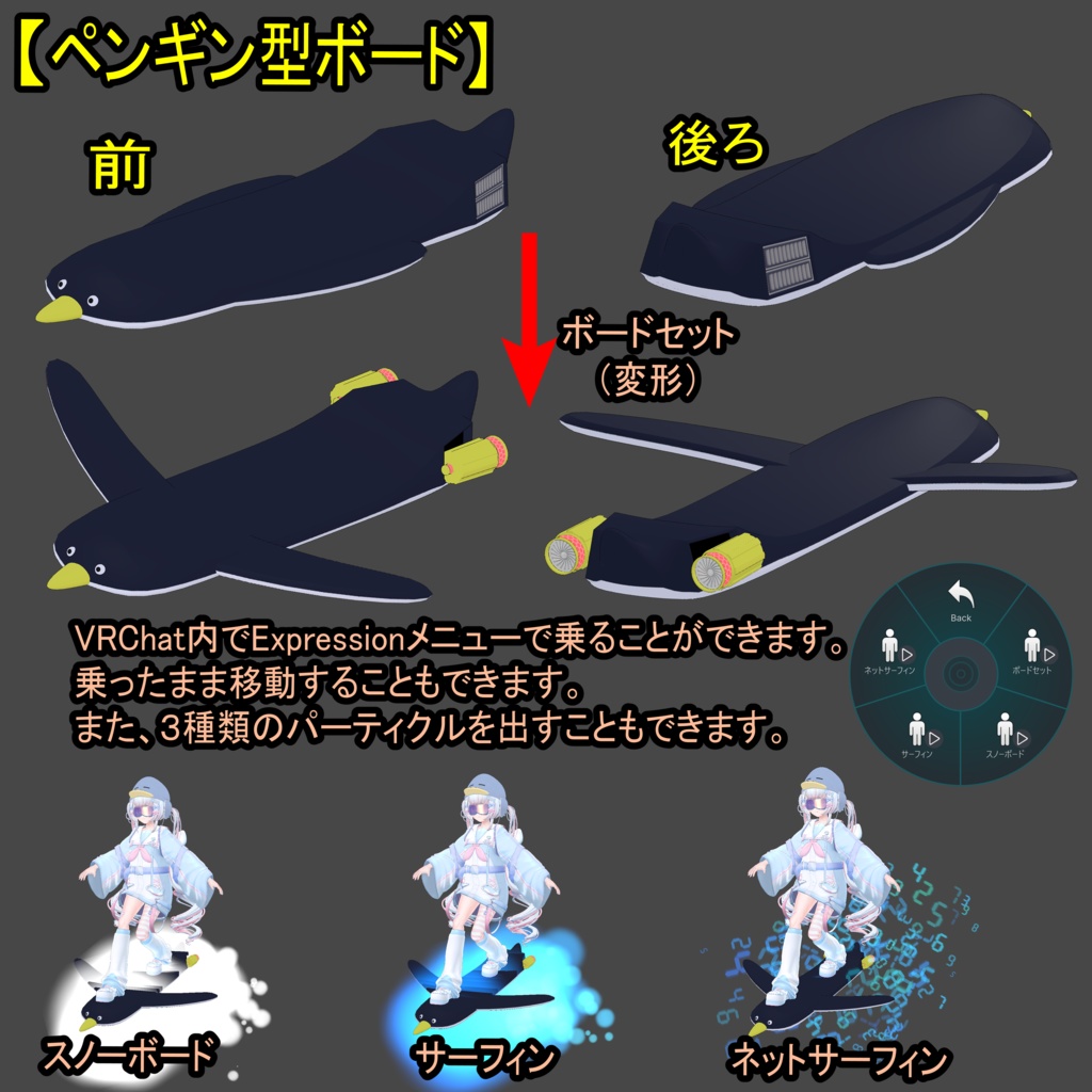 【ModularAvatar対応】ペンギンセット(おでん缶付き)