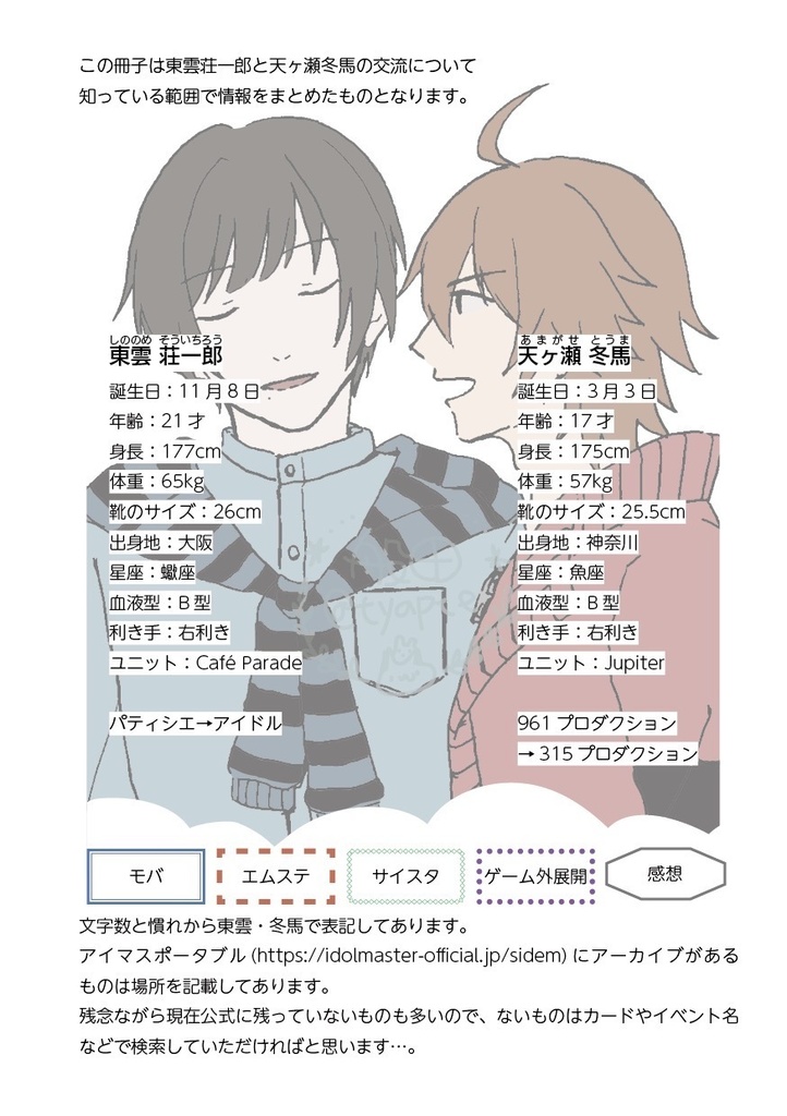 しののめさん と とうまくん らくがき本+解説本