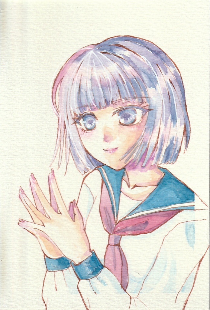 少女絵原画【春の日】