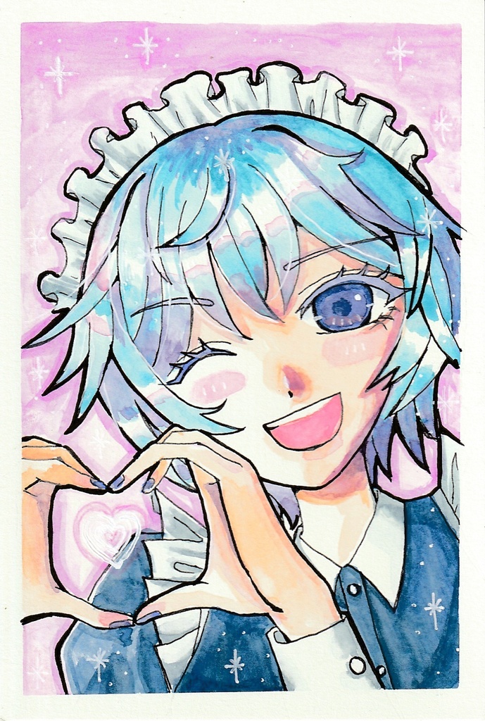 少女絵原画【笑顔】