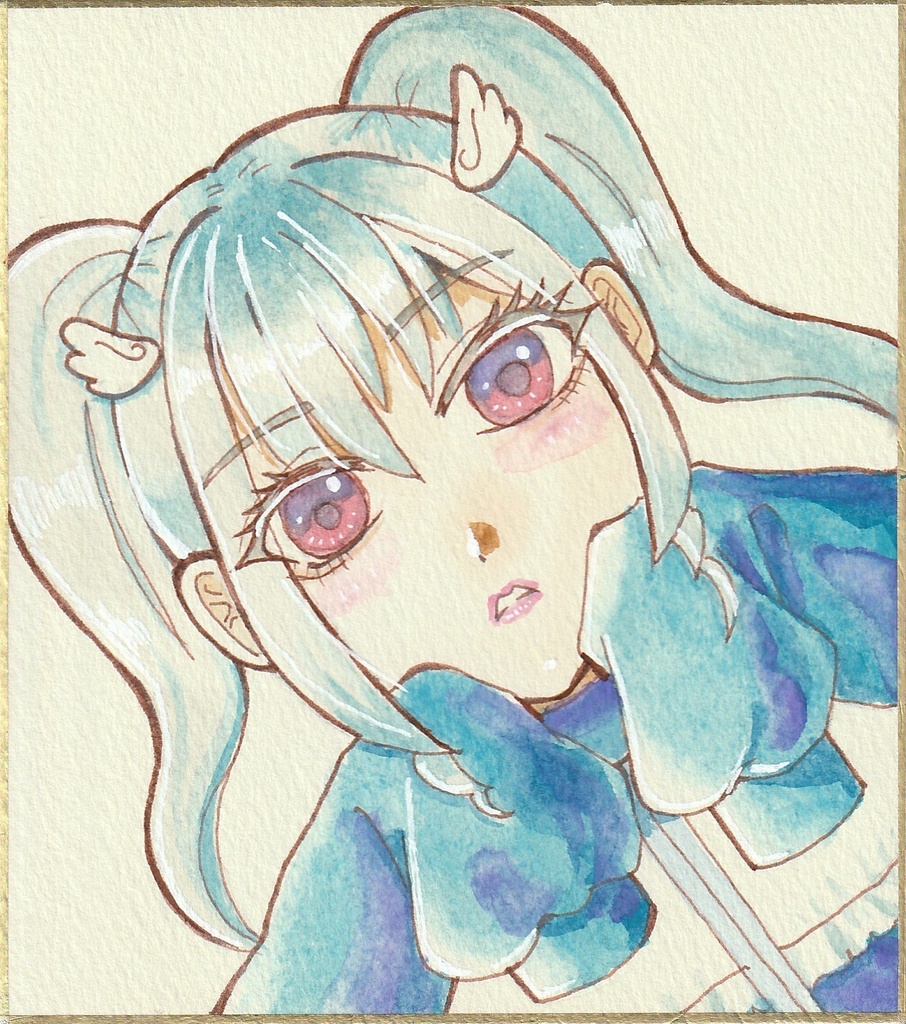 少女絵原画【ツインテ】