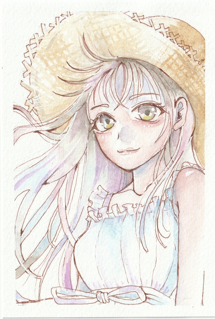少女絵原画【夏の日】