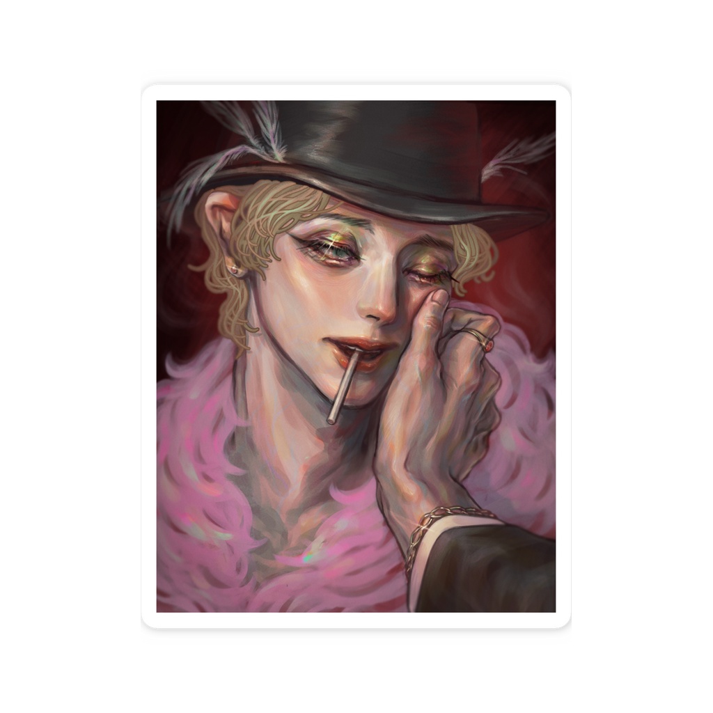 Jewel-lidded and the Ringed Man Sticker