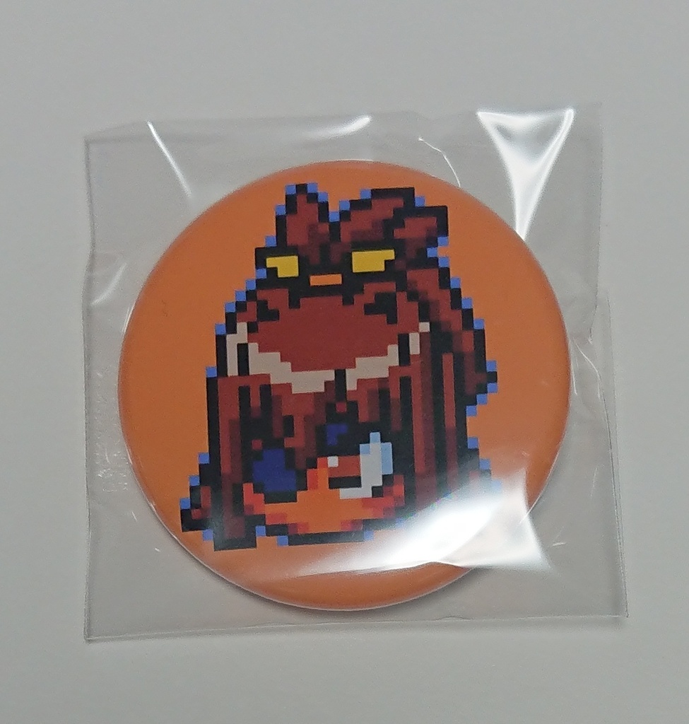 ボンバーガール オレン ドット絵缶バッジ