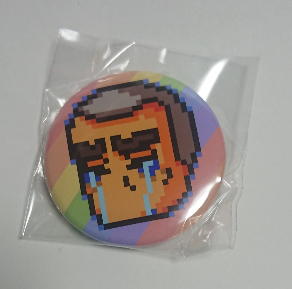 パワサカ (泣き顔)梁井毅 ドット絵缶バッジ