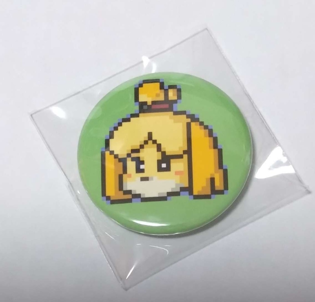 どうぶつの森　しずえ　ドット絵缶バッジ