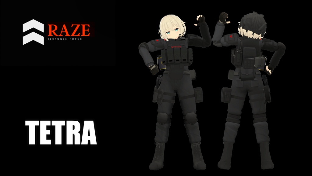 【VRChat向け】全16アバター対応 "即応部隊 RAZE"