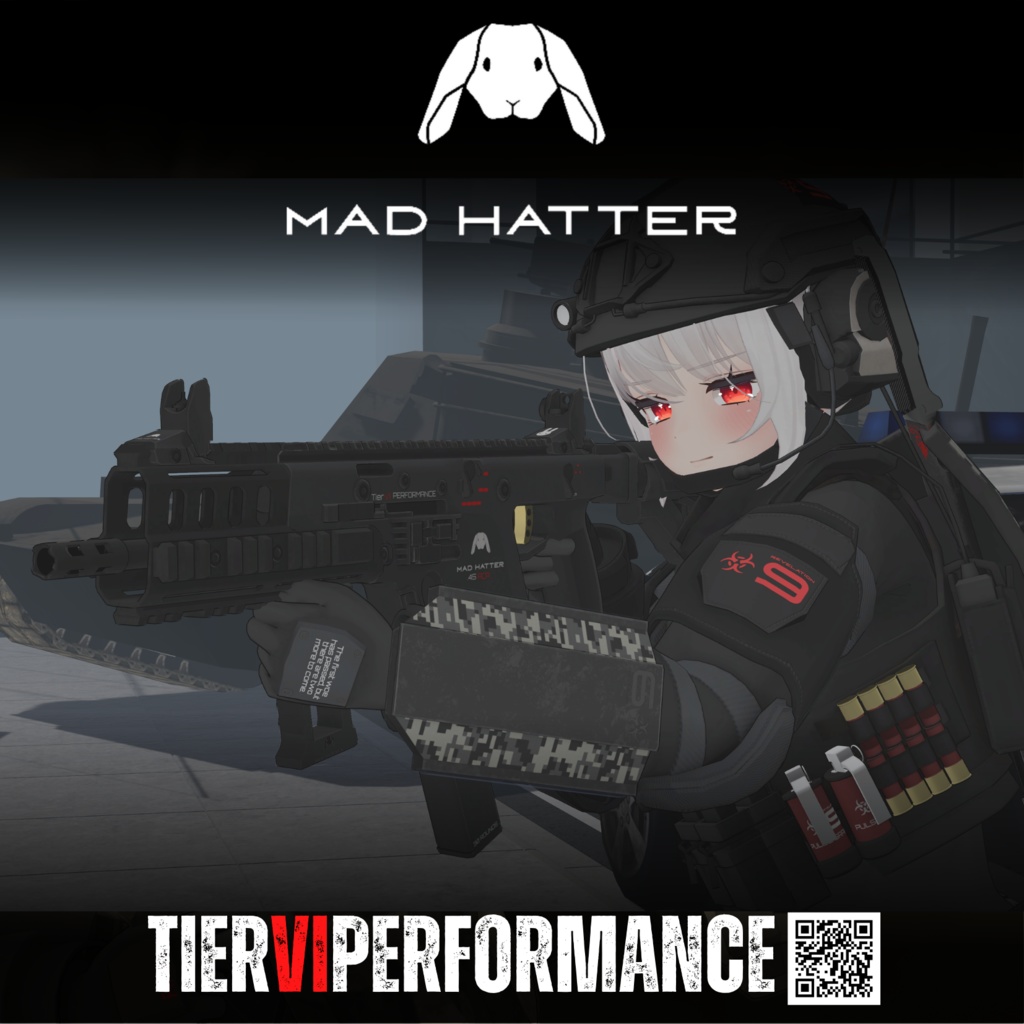 【VRChat向け】3Dモデル PDW MAD HATTER.45