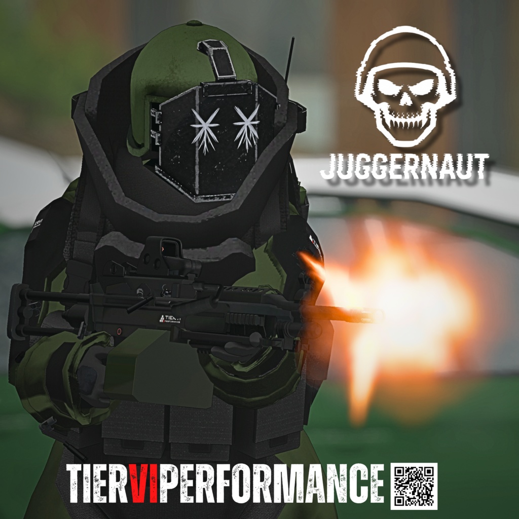 【VRChat向けアバター】ジャガーノート + MA対応機関銃 VALOR 48 PARA