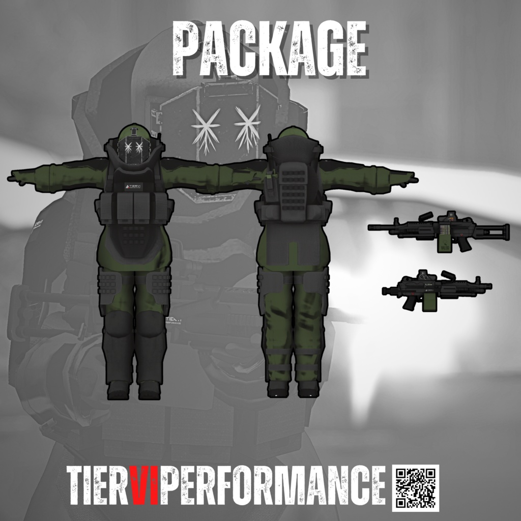 【VRChat向けアバター】ジャガーノート + MA対応機関銃 VALOR 48 PARA