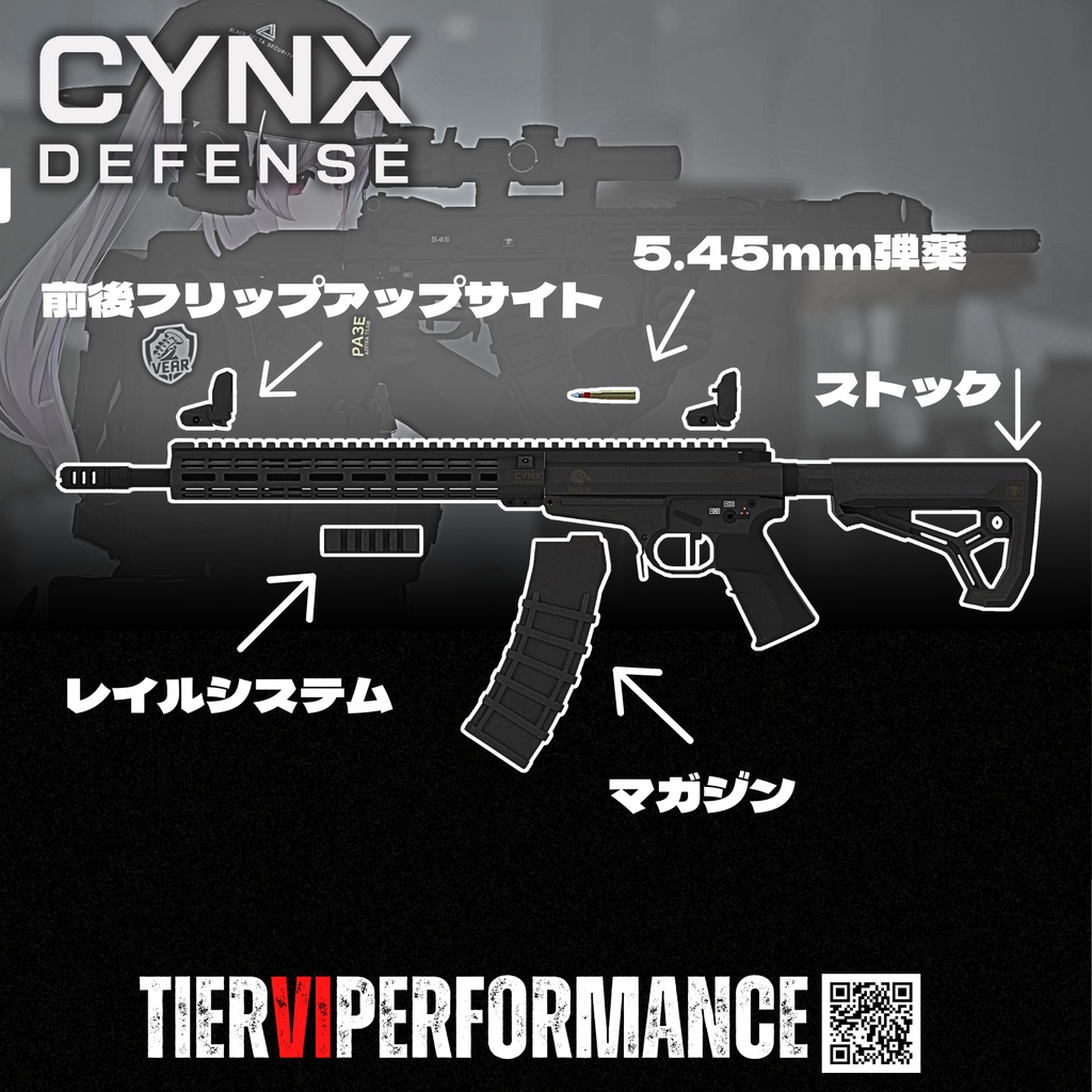 【VRChat向け】3Dモデル CYNX 5.45 アサルトライフル