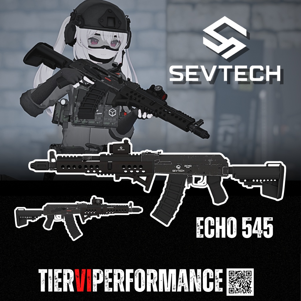 【セール中】【VRChat向け】3Dモデル SEV ECHO.545 カスタムアサルトライフル