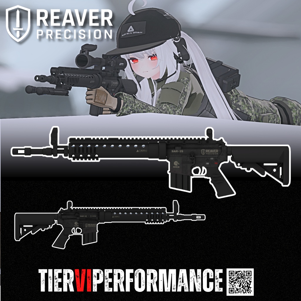 【VRChat向け】3Dモデル SAR-15 マークスマンライフル