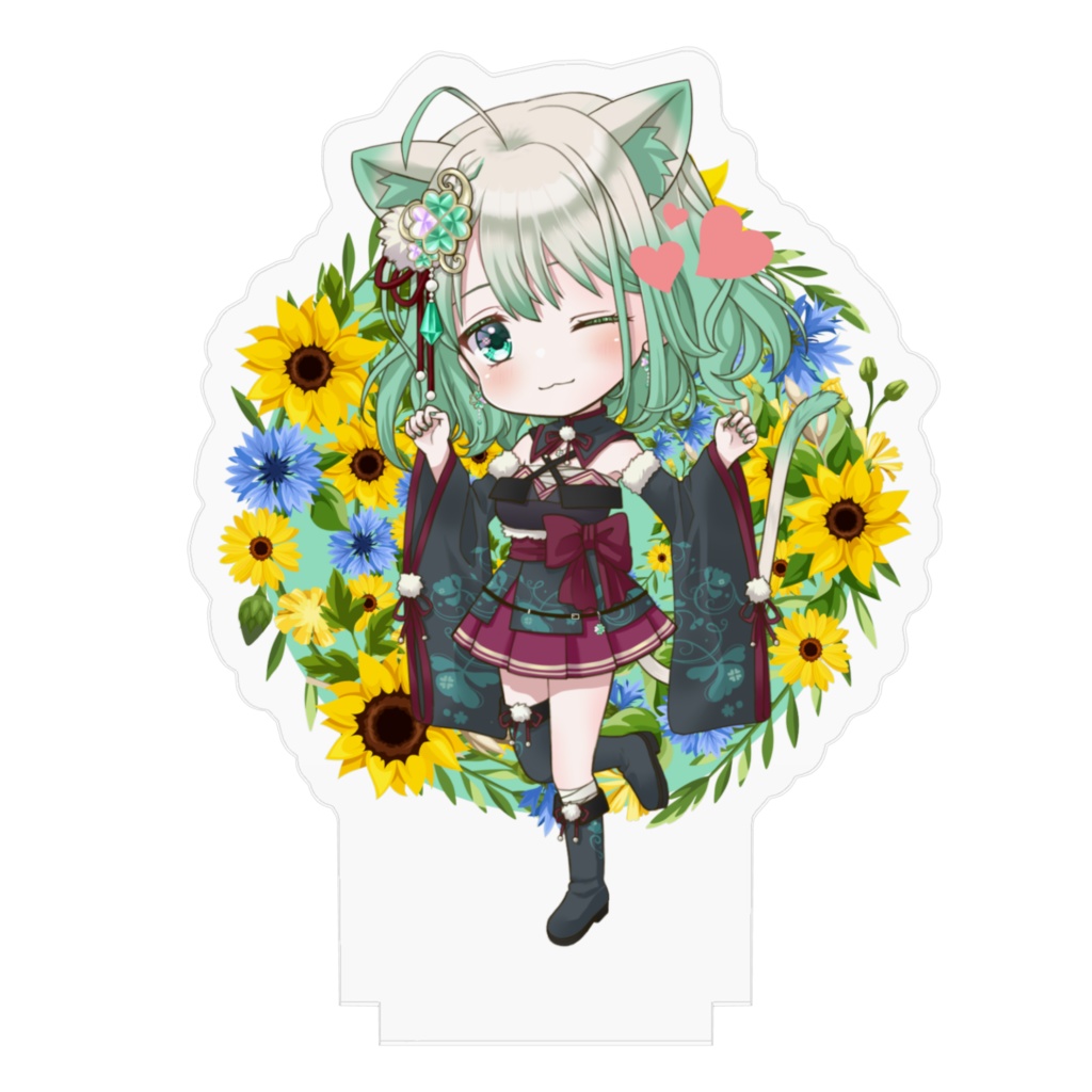 向日葵なぎ猫70mm(ウインク)