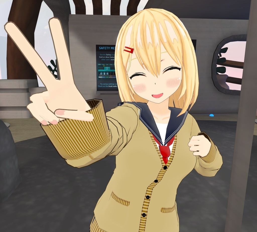【VRC用無料3Dモデル】バーチャルJK