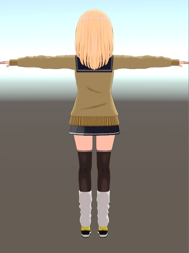 【VRC用無料3Dモデル】バーチャルJK