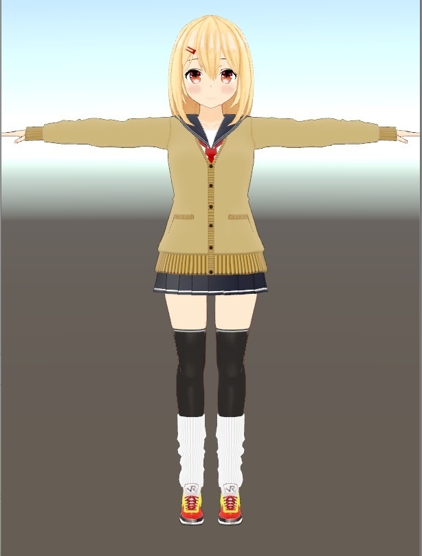 【VRC用無料3Dモデル】バーチャルJK