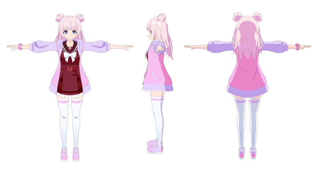 無料】【VRC想定3Dモデル】丹羽灯莉【アサルトリリィ】 - 塩タン