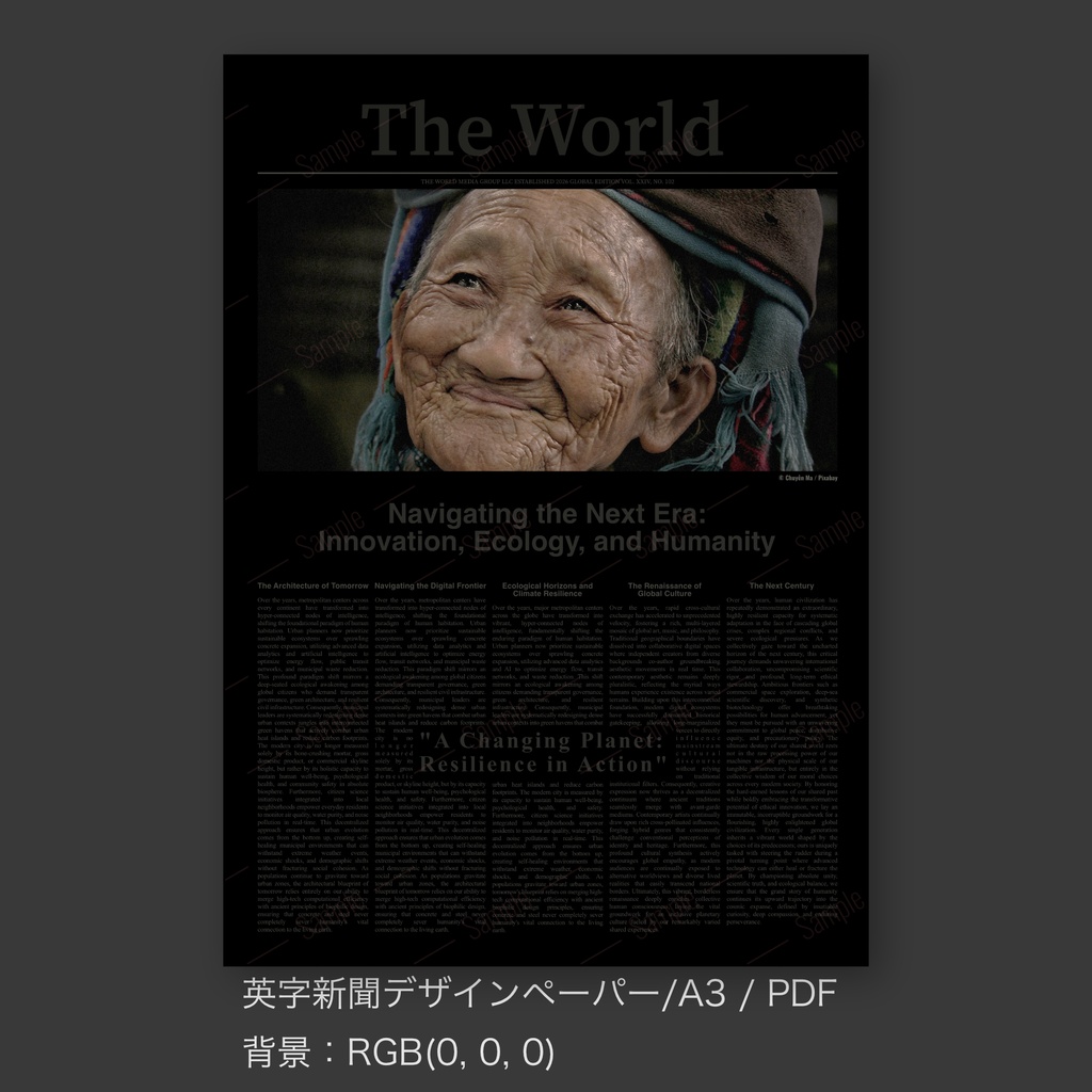【英字新聞|ラッピングペーパー/デジタルデザインペーパー(A3/PDF/ PNG対応)】