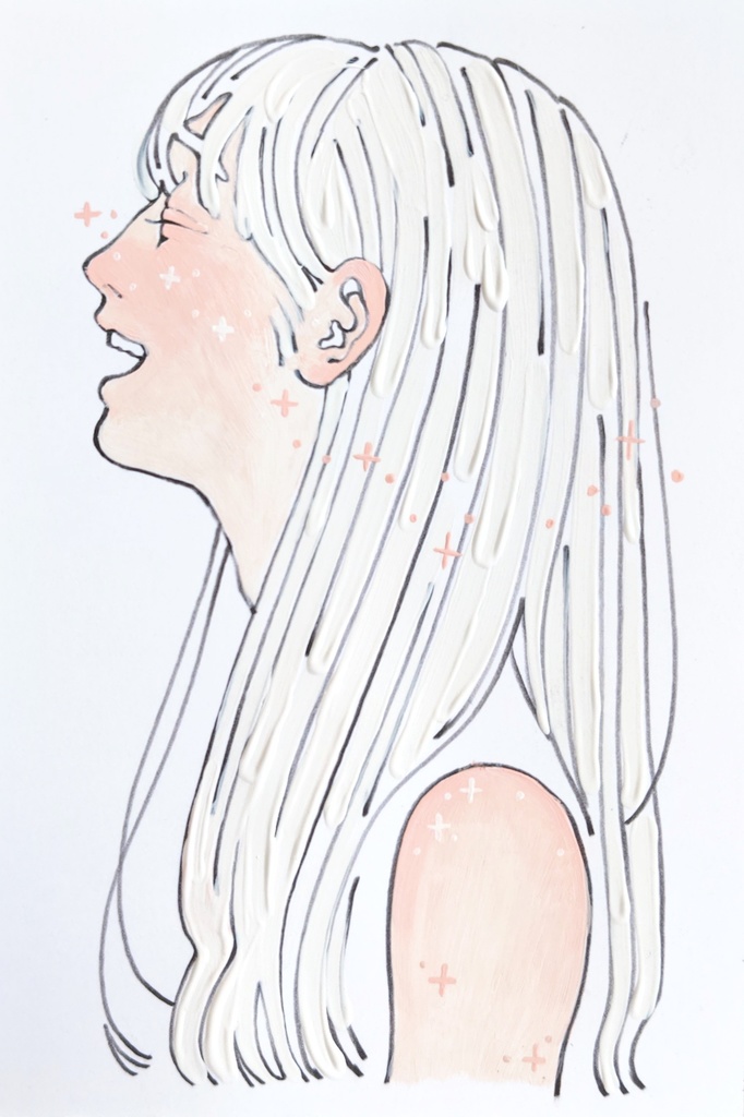 【ハガキサイズドローイング】君は綺麗に笑う