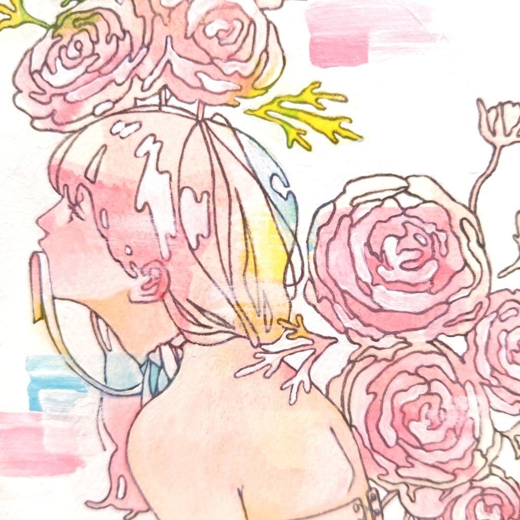 【原画】ピンクのラナンキュラス